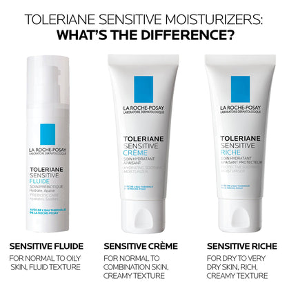 La Roche-Posay Face Moisturizer for Dry, Sensitive Skin, Toleriane Sensitive Rich Face Cream with Niacinamide & Ceramides, Alcohol Free, Fragrance Free & Recommended by Dermatologists, 40mL