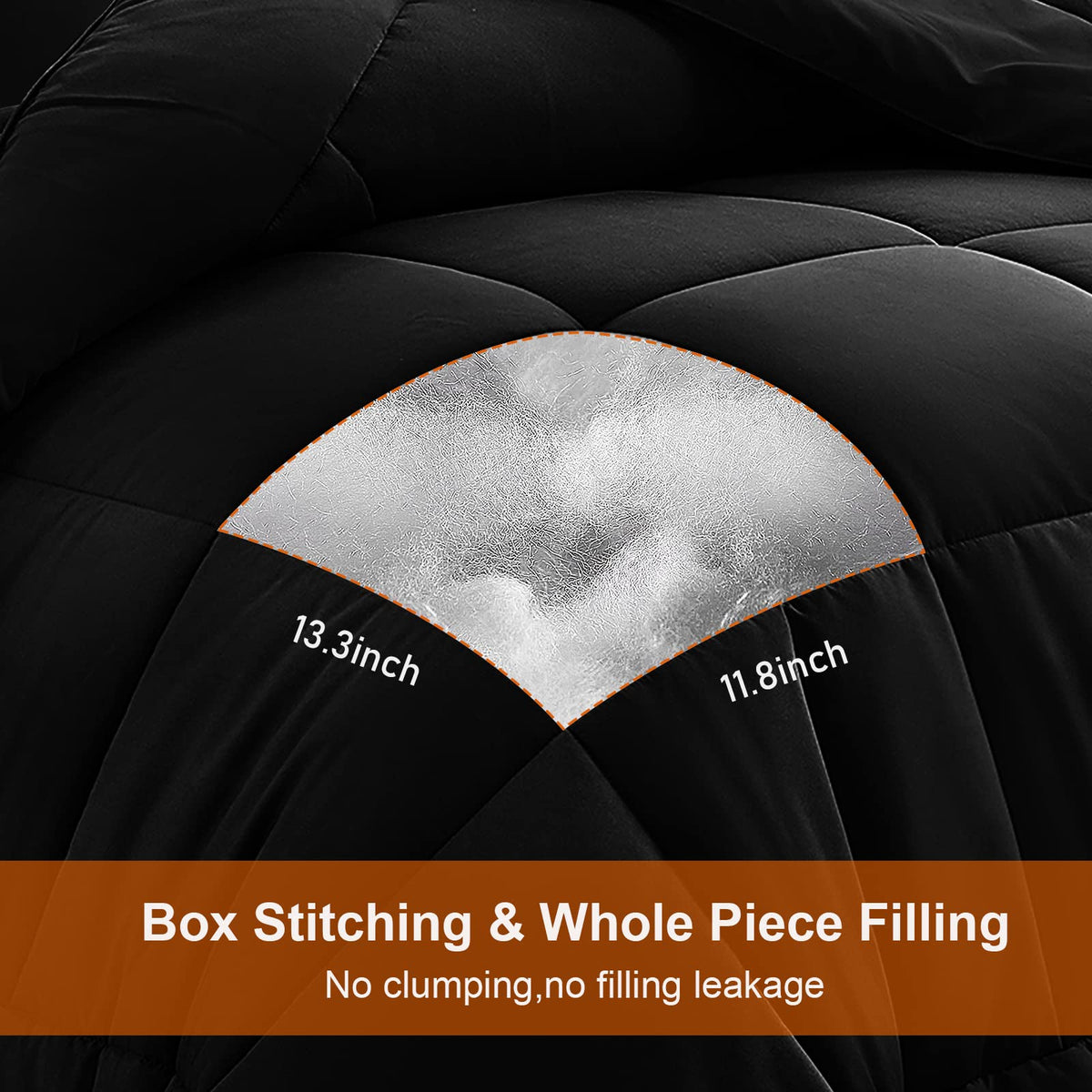 All Season Queen Comforter Set 3 PCs Soft Quilted Down Alternative Comforter+2 Pillow Shams with Corner Tabs,Winter Summer Warm Fluffy,Machine Washable(Black, Queen) 🍁 All In One Marketplace Canada