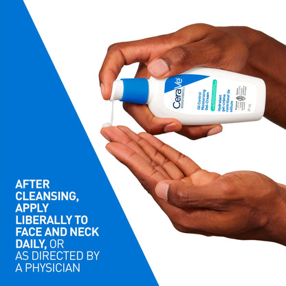 CeraVe Oil Control Moisturizing Gel-Cream for Oily & Combination Skin, 48H Hydration & 8H Shine Control, Non-Greasy, Matte Finish with Ceramides, Hyaluronic Acid & Niacinamide, Fragrance-Free, 89mL - Available at All In One Marketplace Canada