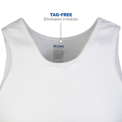 Gildan Men's A-Shirts Tanks Multipack, White (6 Pack), Medium 🍁 All In One Marketplace Canada