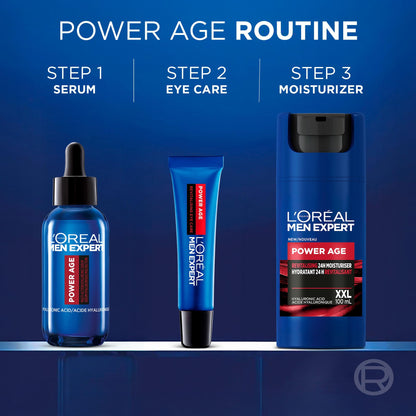 L'Oréal Paris Men Expert Power Age XXL 24 HR Hydrating Face Moisturizer for Men with Hyaluronic Acid & Vitamins, For Dry & Aging Skin, Fights Signs & Look of Aging, 100 mL - Available at All In One Marketplace Canada