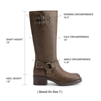 DREAM PAIRS Women Knee High Wide Calf Boots,Brown-Nubuck,7 🍁 All In One Marketplace Canada
