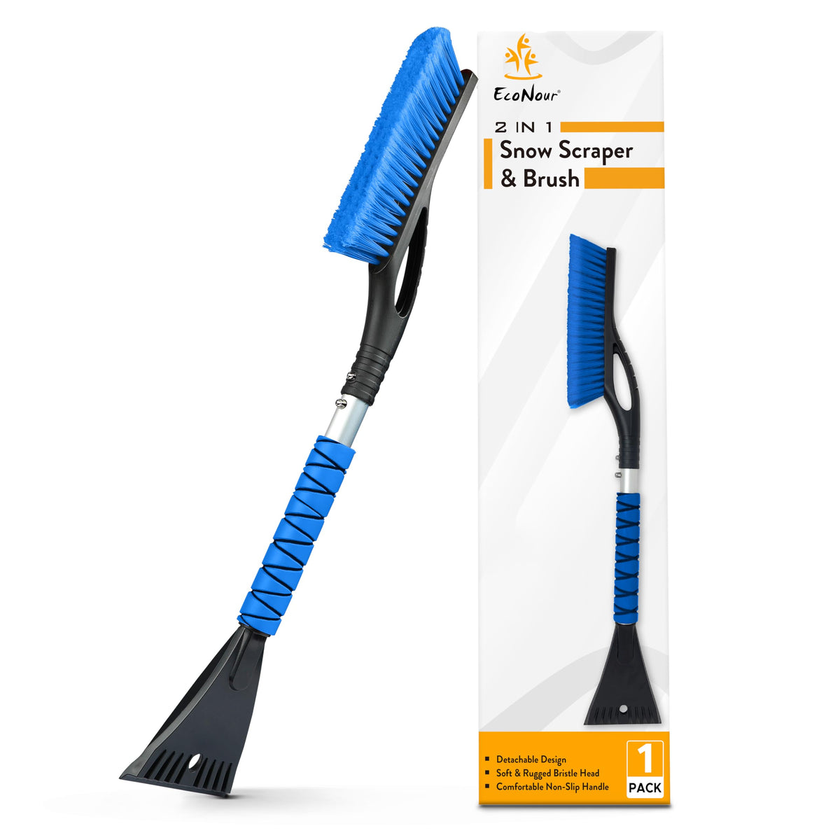 EcoNour 27" Ice Scraper & Snow Brush for Car Windshield Cleaning - Blue 🍁 All In One Marketplace Canada