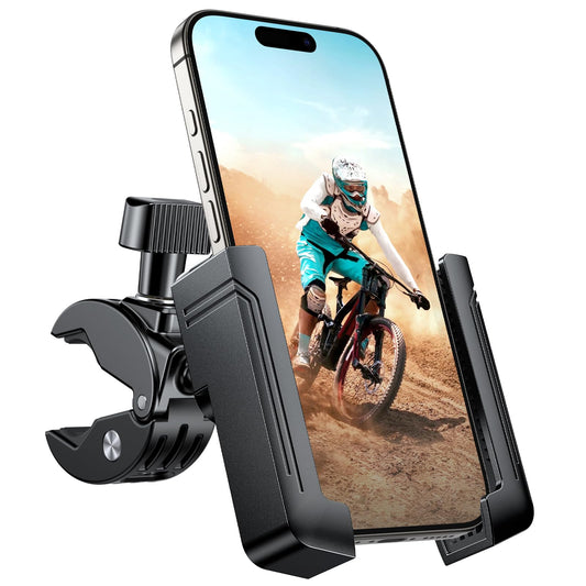 Miracase Bike Motorcycle Phone Holder, [1s Quick Lock] Bicycle Phone Mount Handlebar Cell Phone Clamp for Scooter, Compatible with iPhone Samsung Google