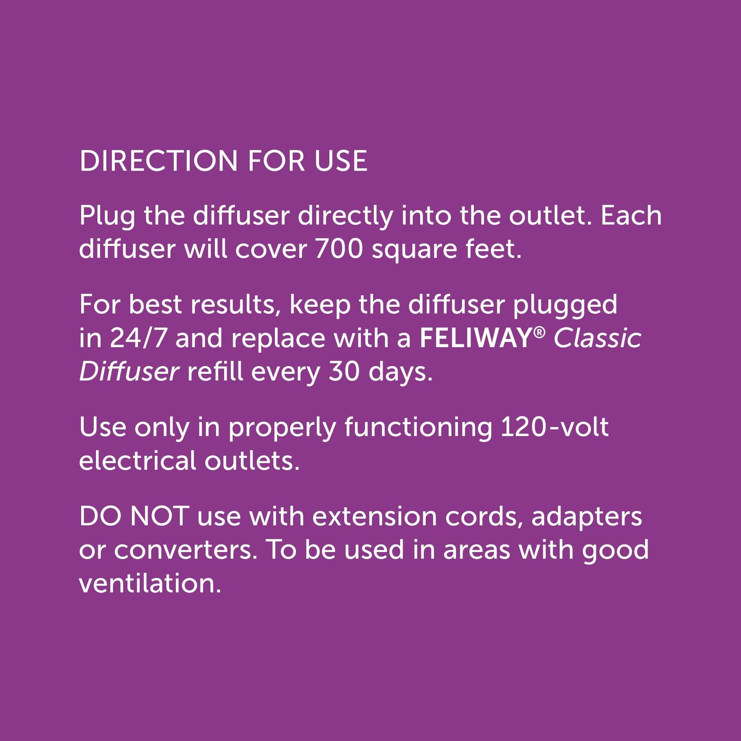 FELIWAY Classic Diffuser Refill Value Pack, Promotes Calmness in Cats & Kittens, VHP Registered NN.P4B8, includes 3 Refills, Lasts 90 Days, Cat Calming Pheromones, 3 x 48ml