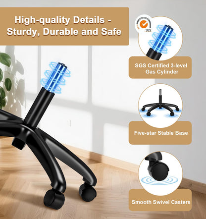 Office Chair, SPRDENG Ergonomic Office Chair with Two-Way Adjustable Lumbar Support & Headrest, High Back S-Shaped Computer Chair with Flip-up Padded Armrests, Swivel Task Chair for Home Office - Available at All In One Marketplace Canada
