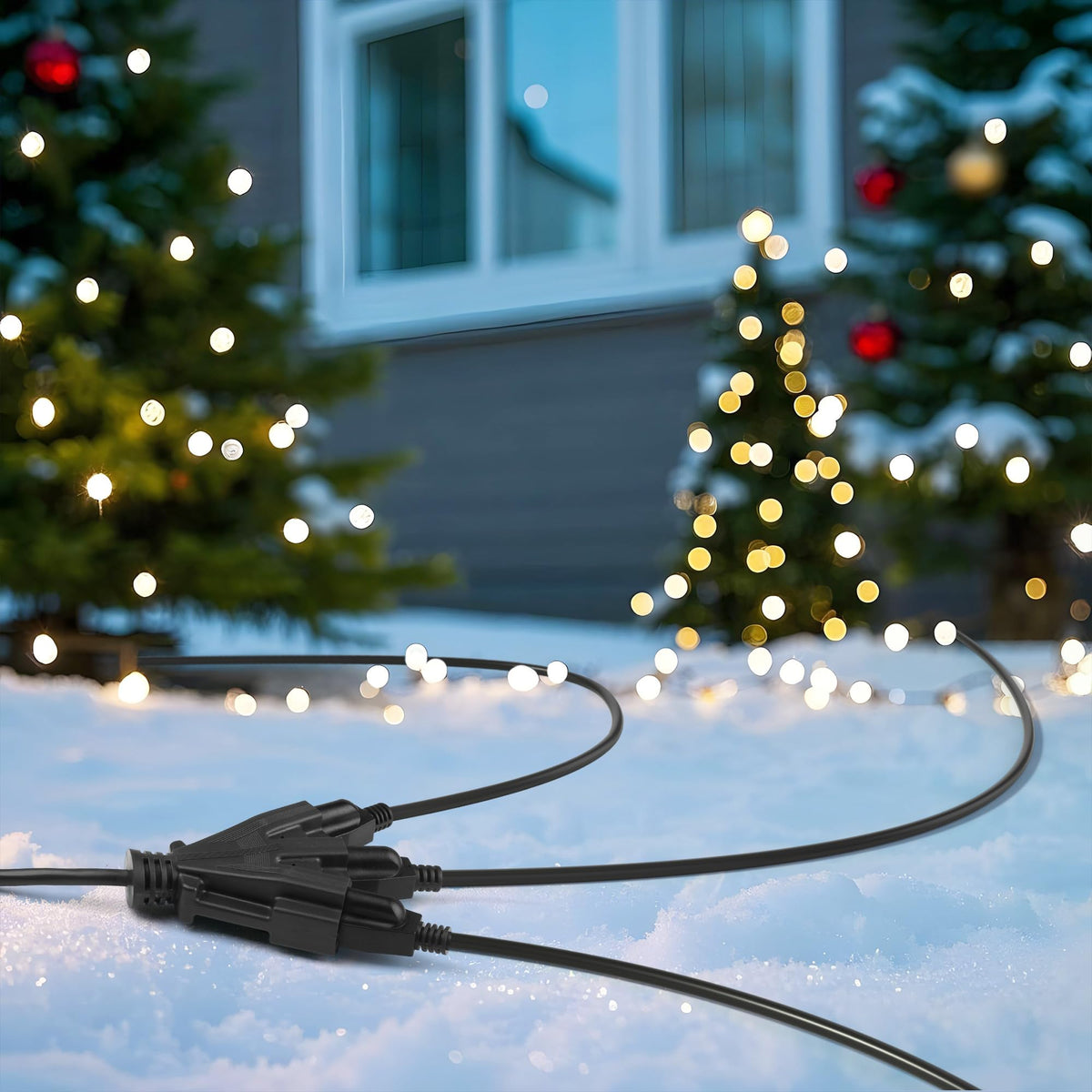 BN-Link's 2 Pack Outdoor Extension Cord Set is Ideal for Holiday Yard Decorations and Garden Equipment. with Three outlets You can Plug in Loads up to a Total of 13amps/1625watts. (Black, 25ft) 🍁 All In One Marketplace Canada