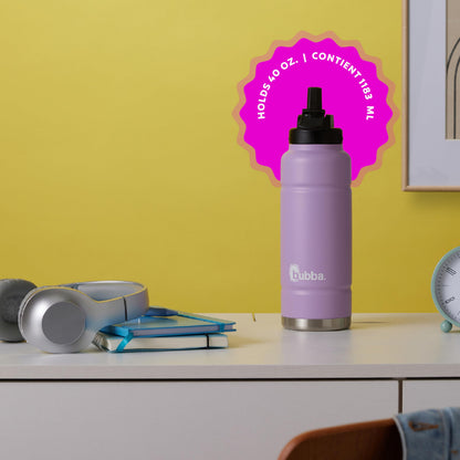 Bubba Trailblazer Stainless Steel Water Bottle with Straw Lid, Vacuum-Insulated, Lavender Frost, 40 oz (1.18 L) bubba