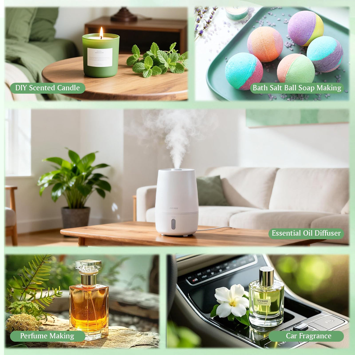 Roll On Essential Oils Set for Relax Focus Refresh, Aromatherapy Oils Gift Set, Removable Roller, Fragrance Oil Scented Oil for Diffuser Self Care Home, 6x 10M(Eucalyptus, Lavender, Orange, Peppermint, Rosemary, Mint), Gifts for Women and Men