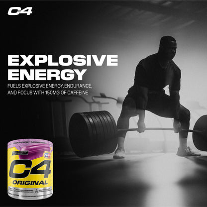 Cellucor C4 Original Pre Workout Powder - Sugar Free Preworkout Energy for Men & Women - 150mg Caffeine, Beta Alanine, Creatine - Grape Popsicle, 60 Servings Cellucor