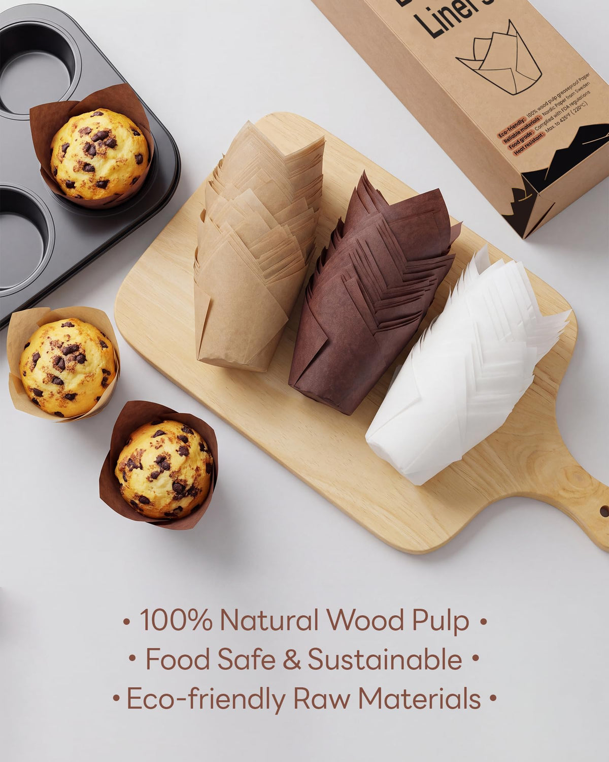 Bake Choice 200pcs Tulip Cupcake Liners, Standard Size, Mix Color 🍁 All In One Marketplace Canada