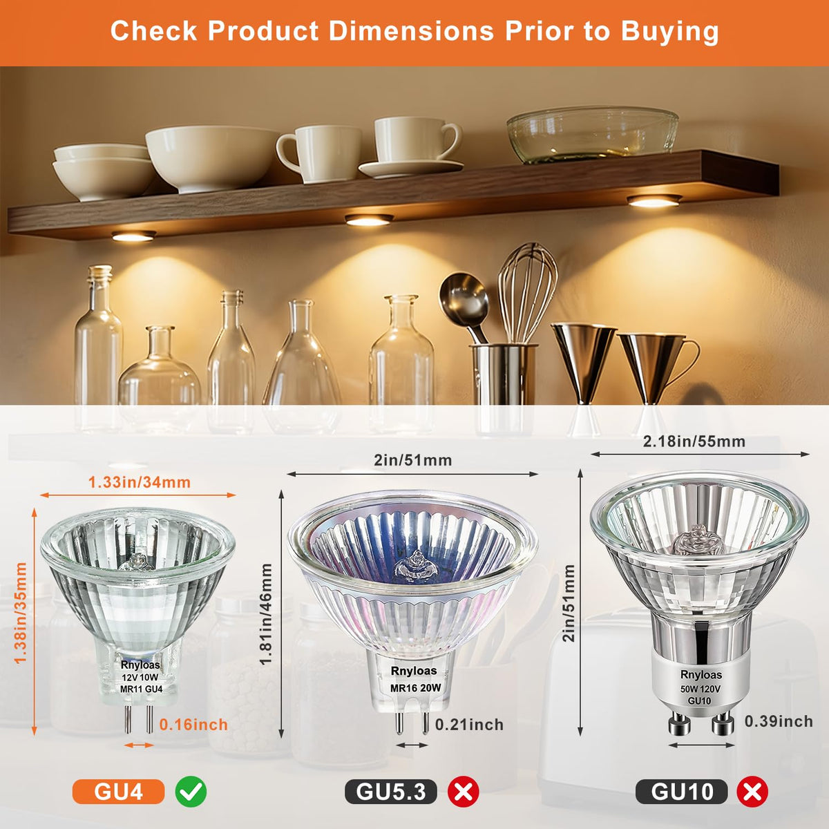 Rnyloas MR11 Halogen Bulb GU4 Base 12V 10W 2800K Warm White for Track Light 🍁 All In One Marketplace Canada
