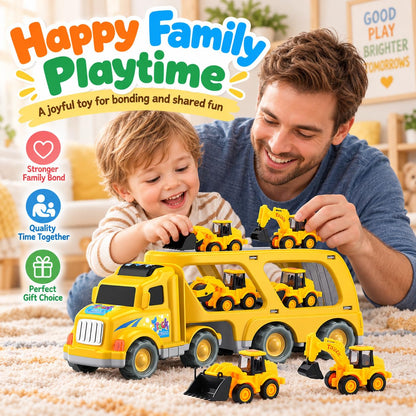 Veslier Construction Truck Toys for Boys Girls Age 3 4 5 6 Years Old，Carrier Transport Trucks for Kids 3+ Year Old，Christmas Birthday Gift Toddler Toys 🍁 All In One Marketplace Canada