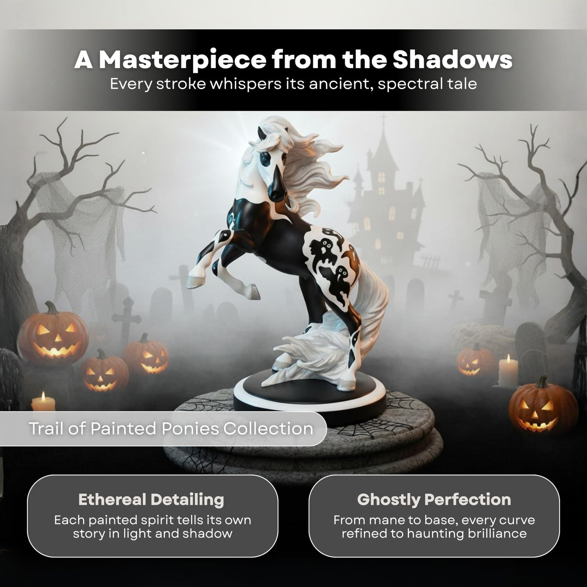 Figurine de cheval fantôme d'Halloween Enesco The Trail of Painted Ponies, 26,2 cm, multicolore