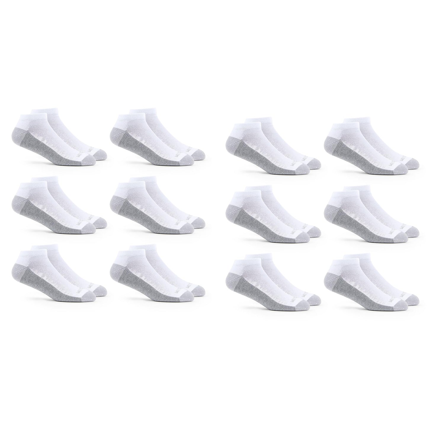 Fruit of the Loom mens 12 Pair Pack Dual Defense Cushioned Socks, White/Grey, 6-12 Fruit of the Loom