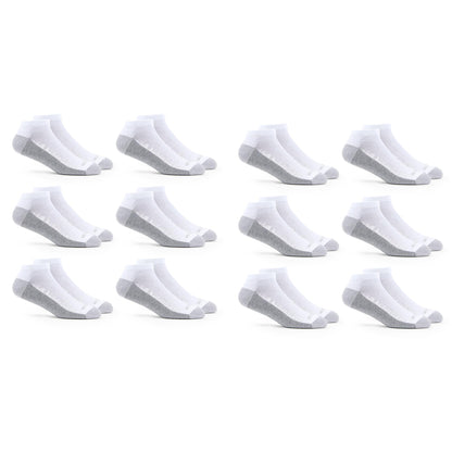Fruit of the Loom mens 12 Pair Pack Dual Defense Cushioned Socks, White/Grey, 6-12 Fruit of the Loom