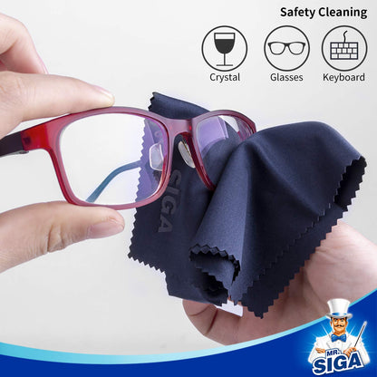 MR.SIGA Premium Microfiber Cleaning Cloths for Lens, Eyeglasses, Screens, Tablets, Glasses, 6 Pack, 6 x 7 inch