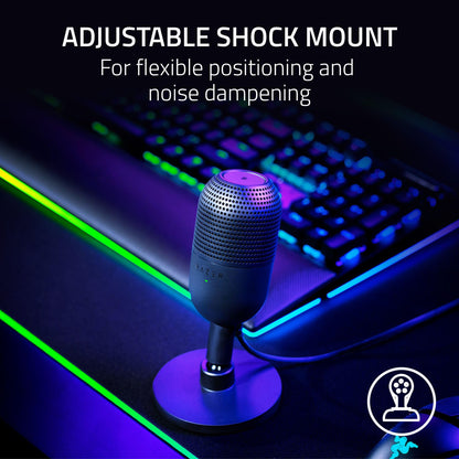 Razer Seiren V3 Mini USB Microphone, Supercardioid Condenser Mic, Black