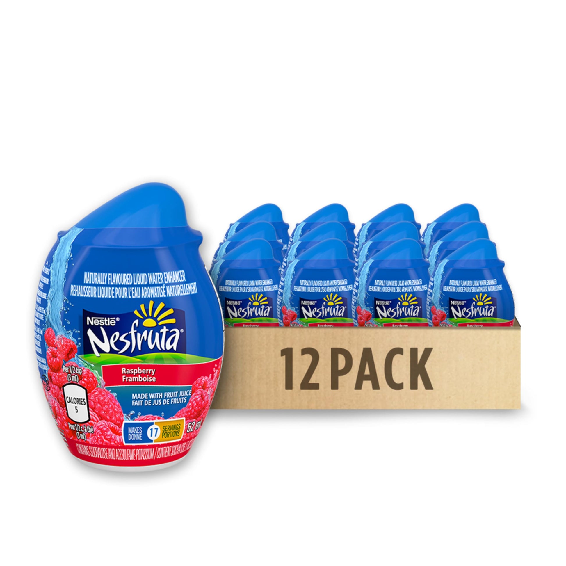 NESFRUTA Raspberry Liquid Water Enhancer, 12 Bottles, 780 g 🍁 All In One Marketplace Canada NESFRUTA