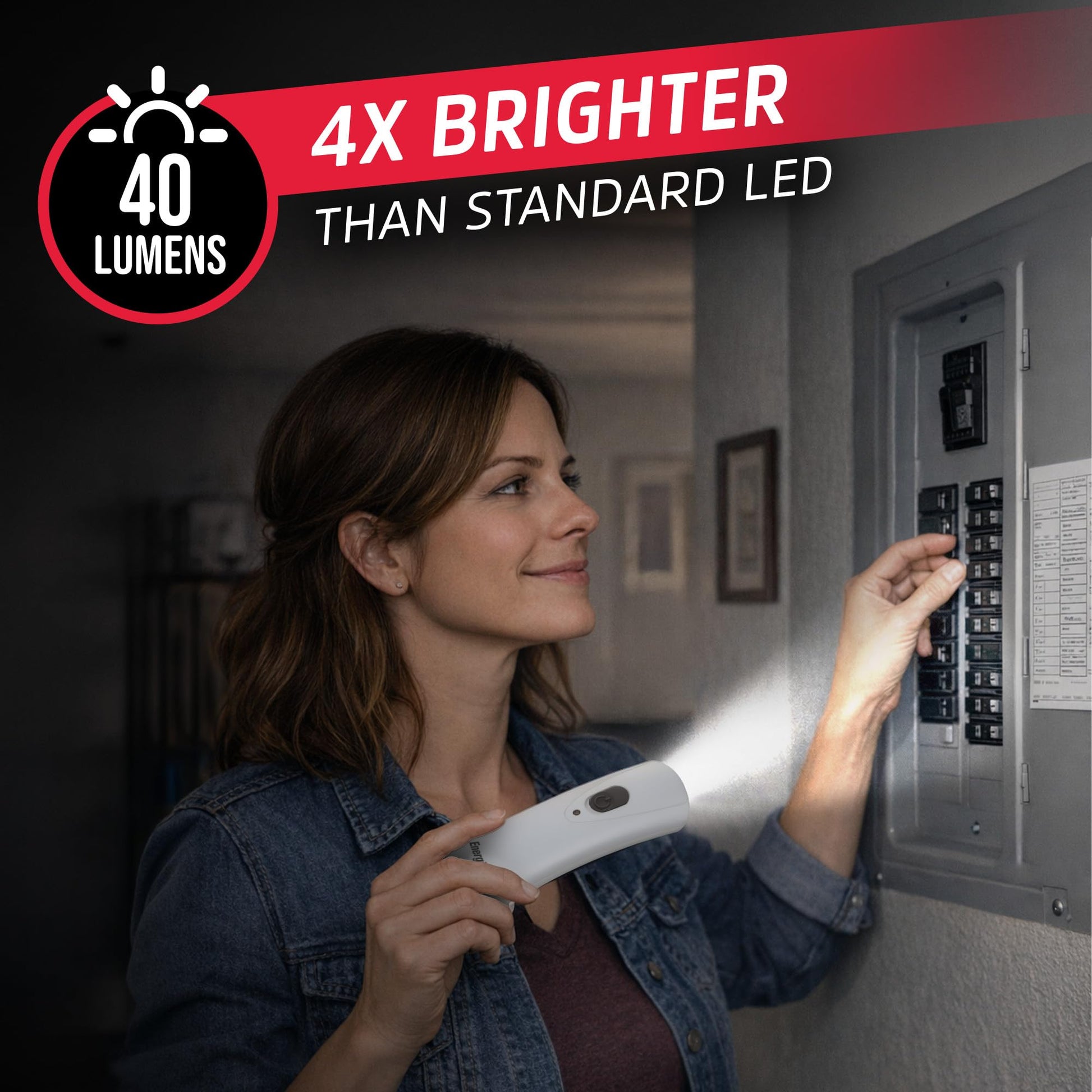 Energizer Weatheready Rechargeable Compact Handheld Light, Plug-in Rechargeable LED Light, Automatic Turn-On Emergency Flashlight, Built-in Rechargeable Battery Included, 3 Count