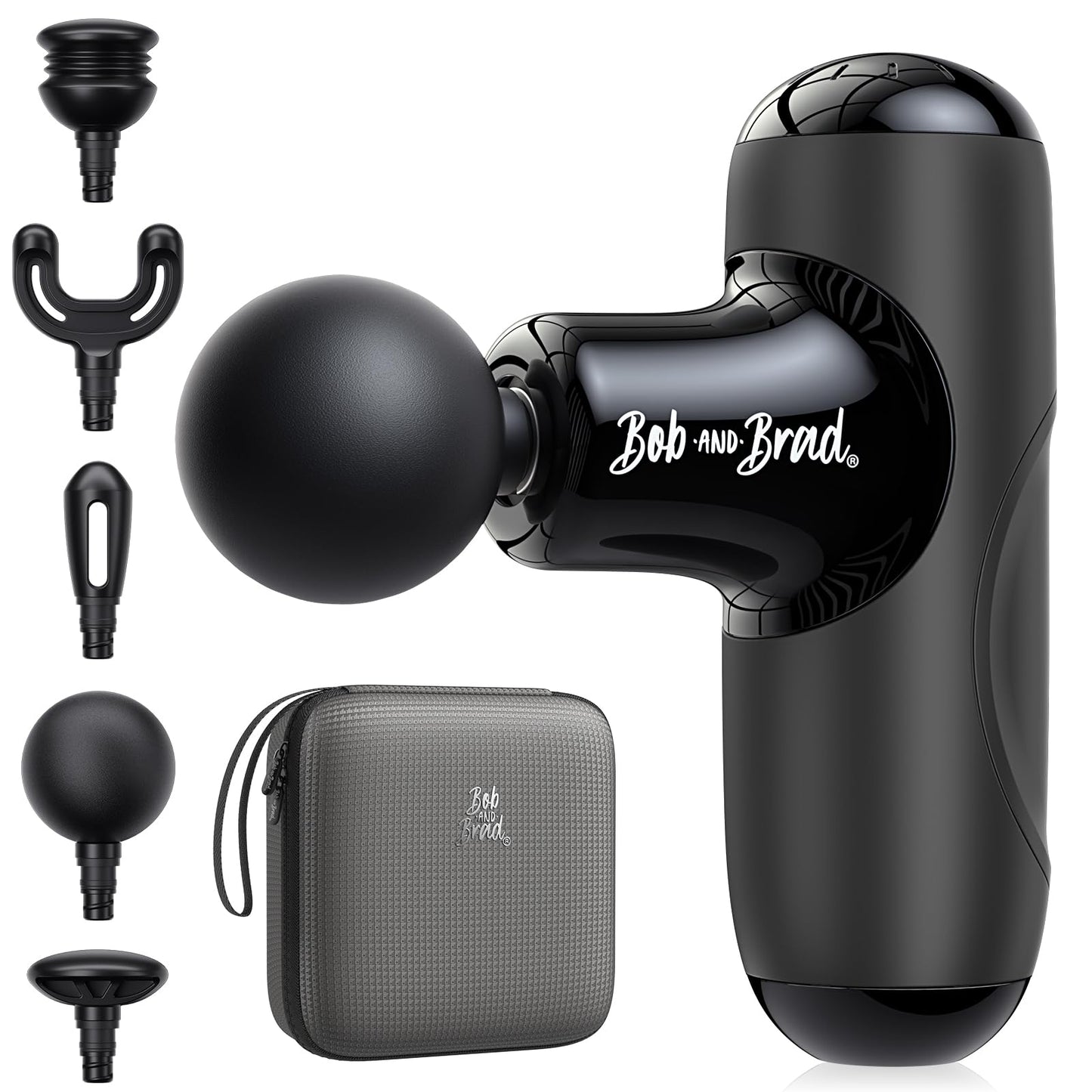 BOB AND BRAD Q2 Mini Massage Gun, Powerful Pocket-Sized Massager, Portable Muscle Massage Gun, Ultra Small & Quiet Massager with Carry Case for On The Go Usage, Gifts for Women Men Athletes (Black) - Available at All In One Marketplace Canada