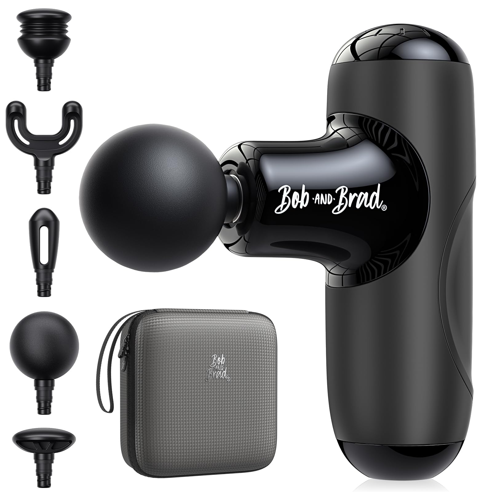 BOB AND BRAD Q2 Mini Massage Gun, Powerful Pocket-Sized Massager, Portable Muscle Massage Gun, Ultra Small & Quiet Massager with Carry Case for On The Go Usage, Gifts for Women Men Athletes (Black) - Available at All In One Marketplace Canada