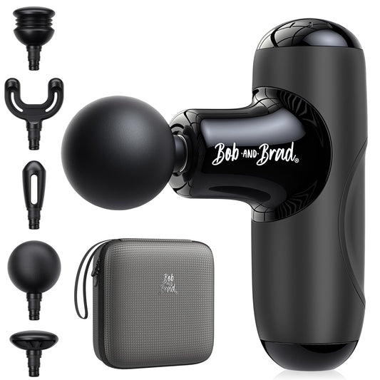 BOB AND BRAD Q2 Mini Massage Gun, Powerful Pocket-Sized Massager, Portable Muscle Massage Gun, Ultra Small & Quiet Massager with Carry Case for On The Go Usage, Gifts for Women Men Athletes (Black) - Available at All In One Marketplace Canada