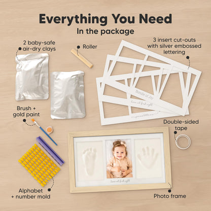 KeaBabies Baby Hand and Footprint Kit, Clay Keepsake Frame (Ash Wood) 🍁 All In One Marketplace Canada