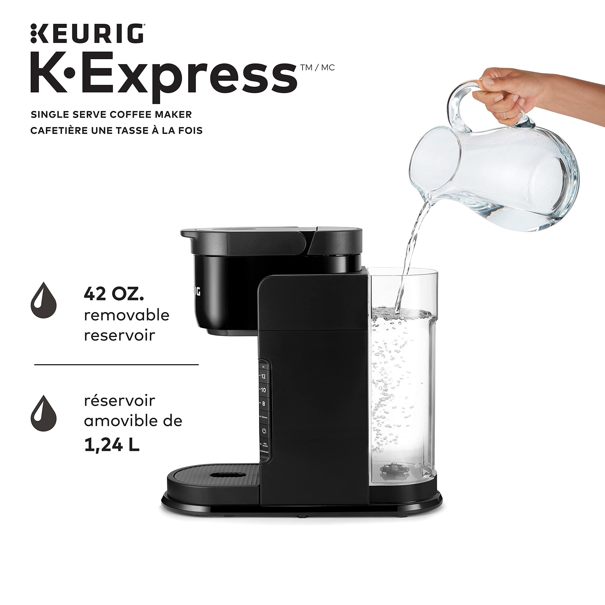 Keurig K-Express Single Serve K-Cup Pod Coffee Maker in Black with Removable Water Tank and Strong Brew Option