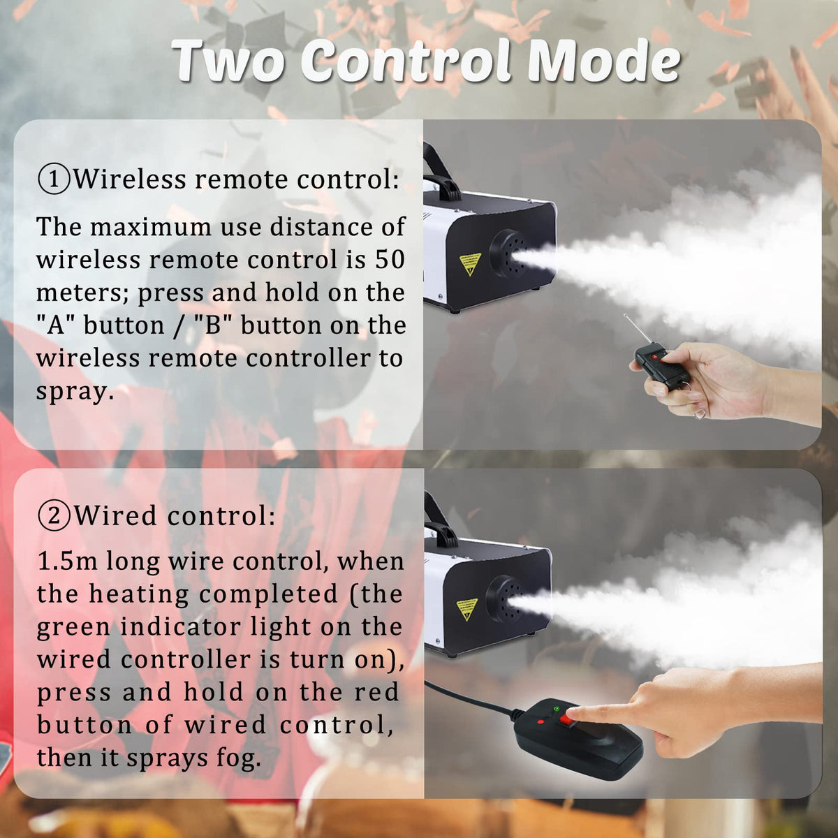 Telbum Fog Machine 1500 Watt and 16,000 CFM Fog with with 2 Sets of Controllers, Professional Smoke Machine for DJ Stage Halloween Party Wedding Christmas 🍁 All In One Marketplace Canada