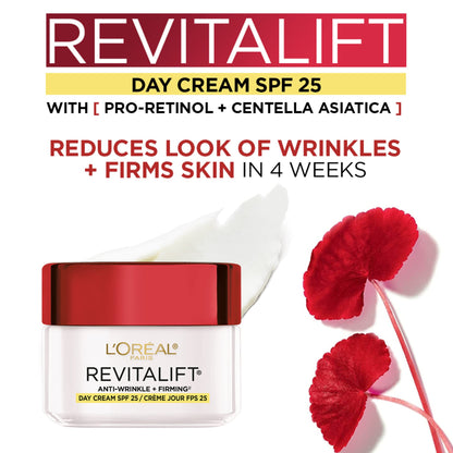 L'Oréal Paris SPF Moisturizer for Face with Pro-Retinol & Centella, Face Moisturizer Fights the Look of Wrinkles, Moisturizer to Firm Skin & Target the Signs of Aging, Revitalift, 50ml - Available at All In One Marketplace Canada