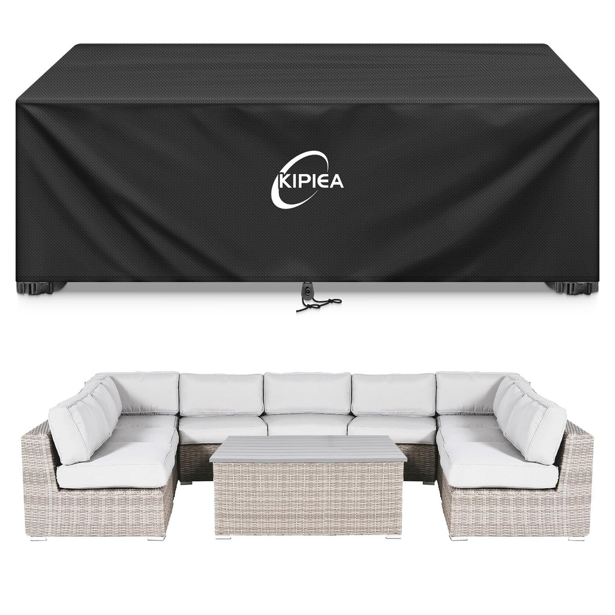 Kipiea Patio Furniture Set Covers Waterproof Winter, Rectangular Outdoor Furniture Table and Chair Covers, Heavy Duty 420D Outdoor Sofa Couch Covers (95" L x 72" W x 40" H) 🍁 All In One Marketplace Canada