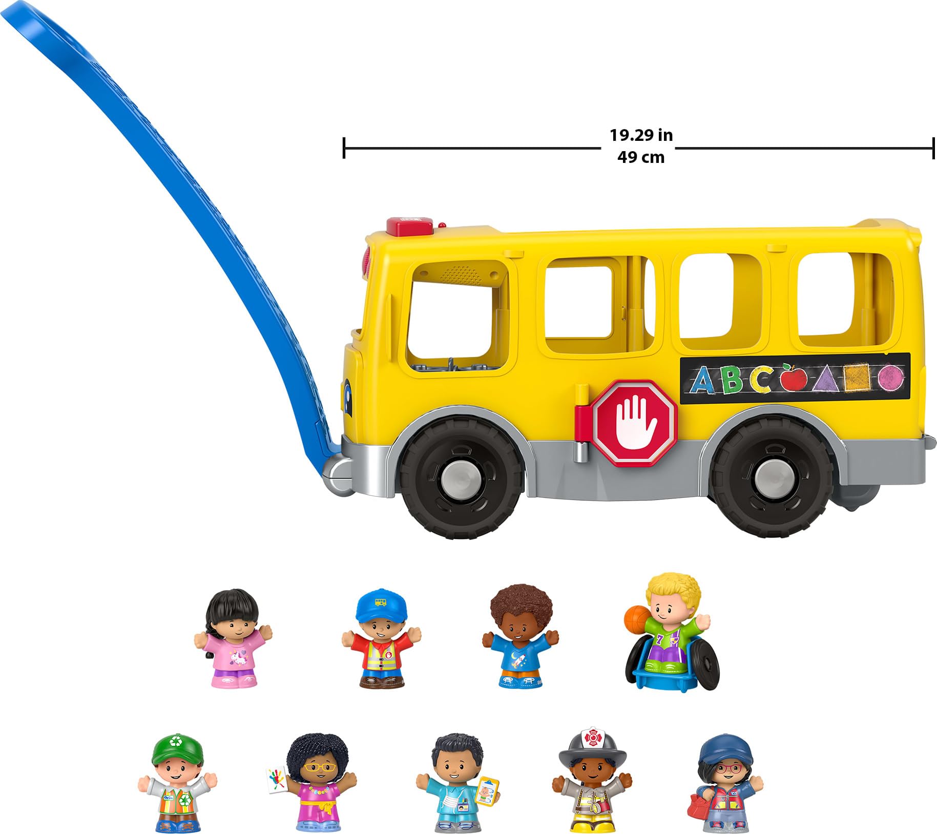 Fisher-Price Little People Toddler Toy Big Yellow School Bus & Community Heroes Set, Musical Pull-Along Vehicle & Figures for Kids Ages 1+ Years - Available at All In One Marketplace Canada