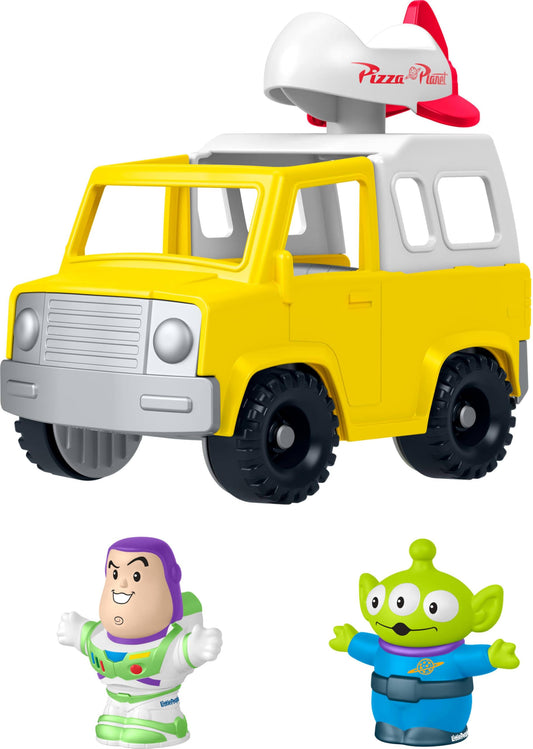 Fisher-Price Little People Toddler Toy Disney & Pixar Toy Story Pizza Planet Truck with Buzz Lightyear & Alien Figures for Kids Ages 18+ Months
