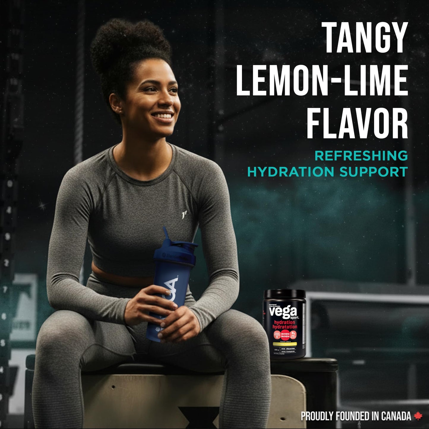 Vega Sport Hydration Electrolyte Powder, Plant Based for Fast Post Workout Hydration – Sugar-Free Lemon Lime, 40 Servings, 168 grams - Available at All In One Marketplace Canada