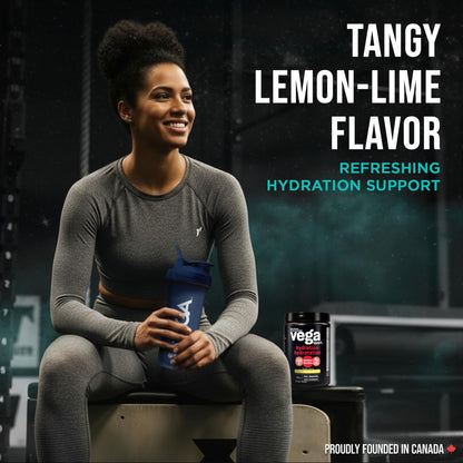 Vega Sport Hydration Electrolyte Powder, Plant Based for Fast Post Workout Hydration – Sugar-Free Lemon Lime, 40 Servings, 168 grams - Available at All In One Marketplace Canada