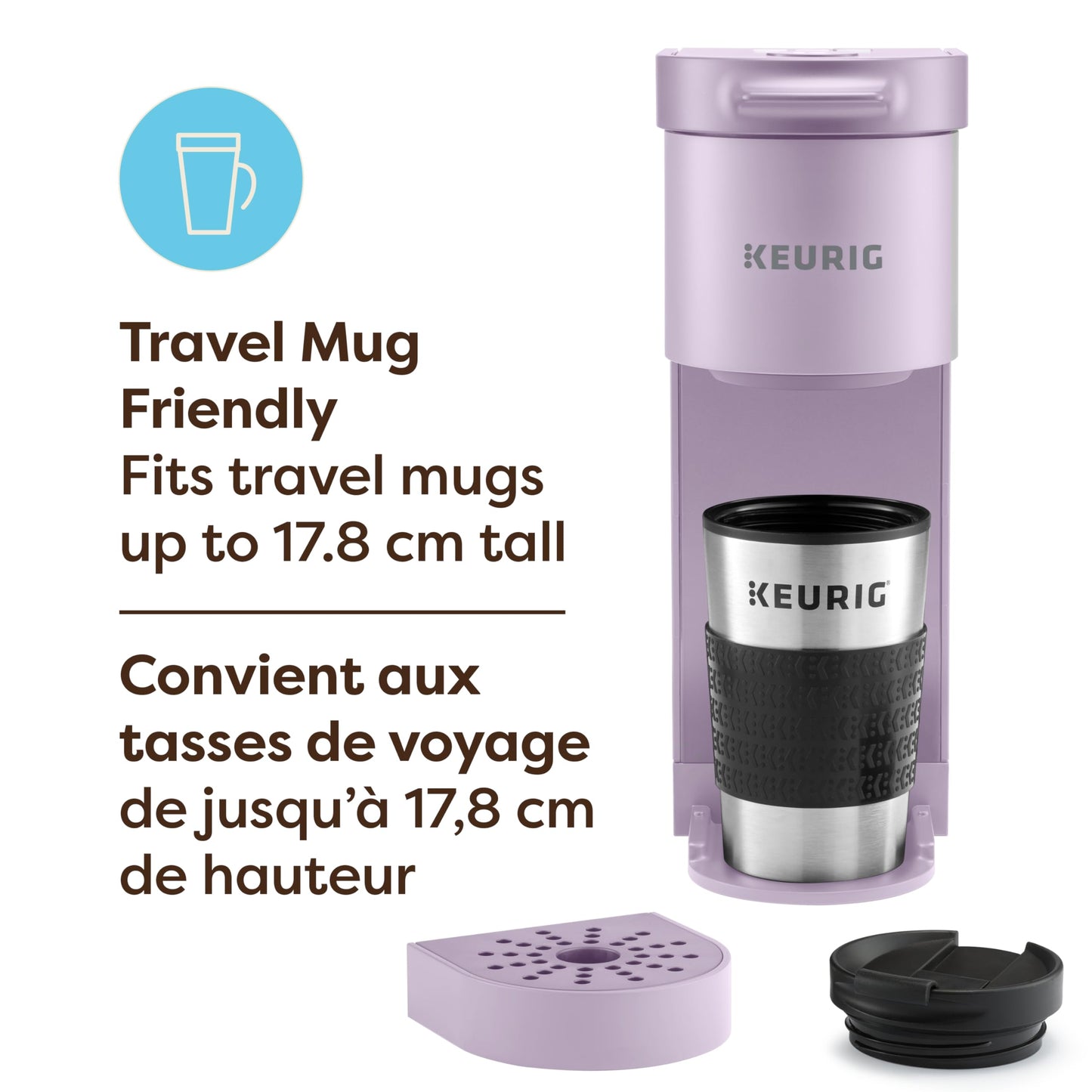 Keurig K-Mini Go Single Serve K-Cup Pod Coffee Maker, Violet