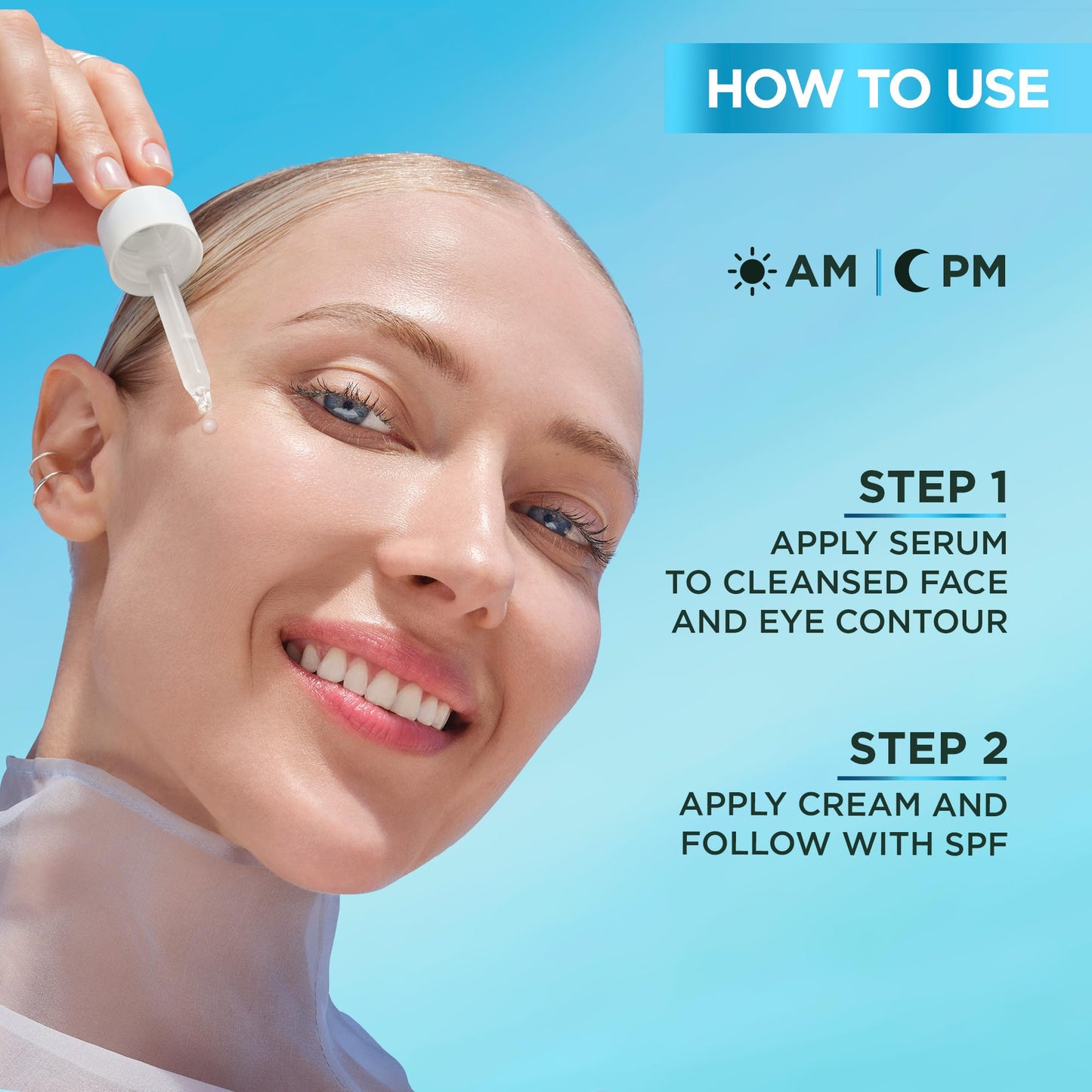 Garnier Hyaluronic Acid Face Serum, With Aloe Vera, Pro-Ceramides, Glycerin, Panthenol, Glass Skin, Reinforce Skin's Moisture Barrier, Hydrating, Replumpling, Normal To Combination, Vegan, 30ml - Available at All In One Marketplace Canada