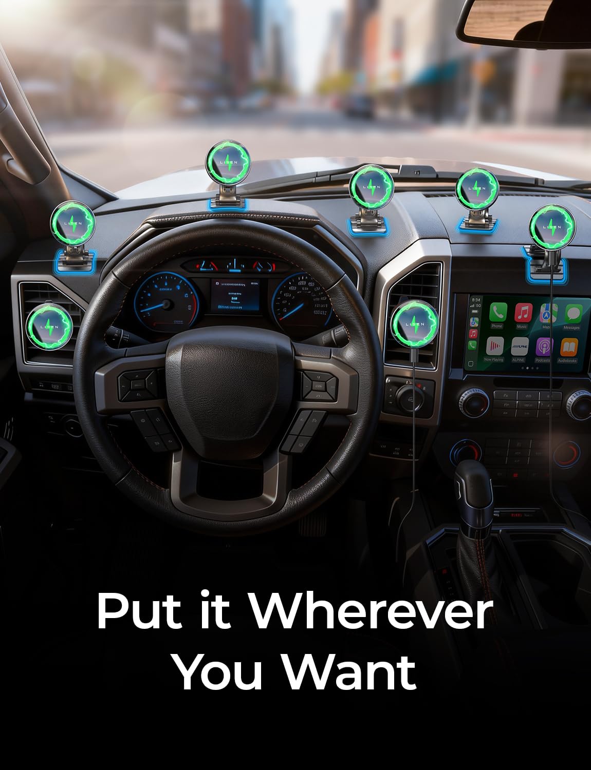 LISEN 15W for MagSafe Car Mount Charger【24 Strongest Magnets】 Phone Holder Car Magnetic Wireless Charger【360°】 Vent & Dashboard MagSafe Car Accessories for Mom for iPhone 17 Pro 16 15 14 13 - Available at All In One Marketplace Canada