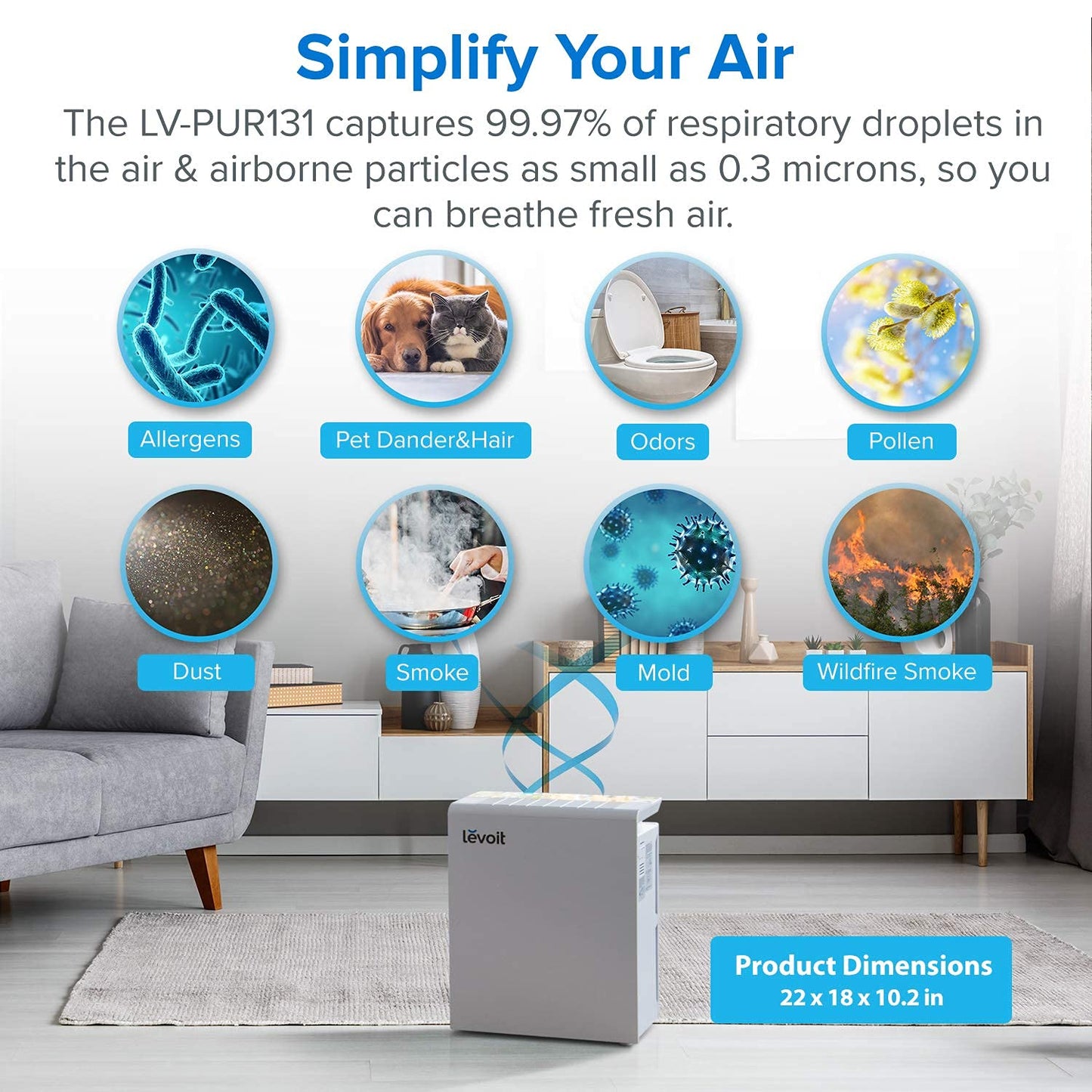 Levoit LV-PUR131 Air Purifier Genuine Replacement Filter, 1 Pack 🍁 All In One Marketplace Canada
