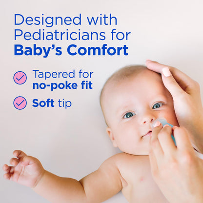 hydraSense Baby Nasal Aspirator, Baby Nasal Care, Gently Relieves Congestion in Babies, Non-medicated, With 100% Natural Source Seawater, Preservative-Free, 1 Kit