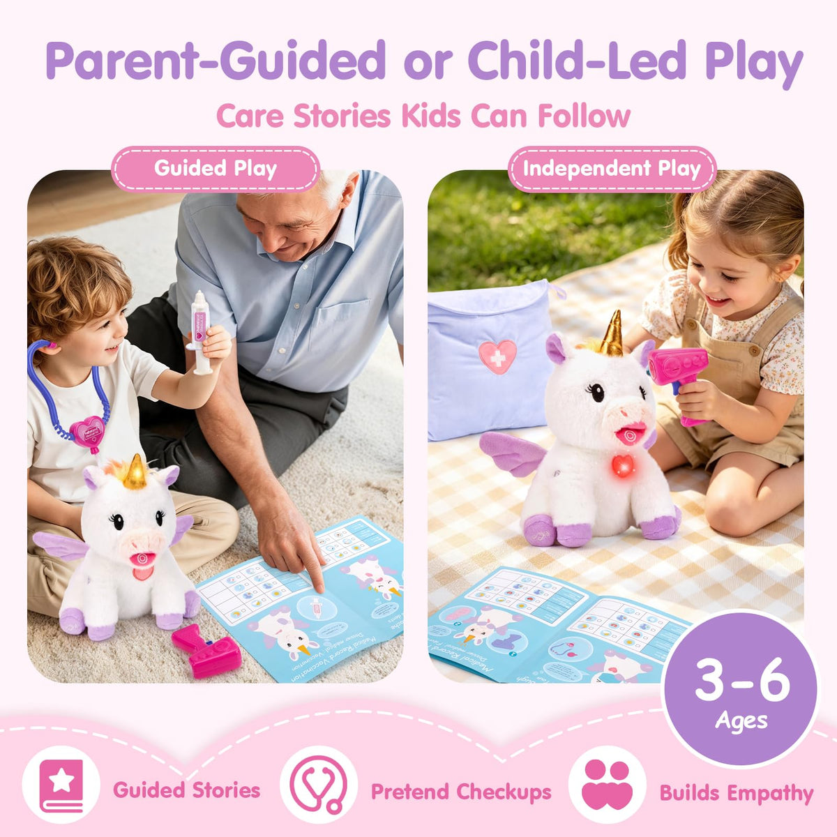 hahaland Doctor Kit for Kids Talking Unicorn Pretend Play Toy for Girls 3 6 🍁 All In One Marketplace Canada