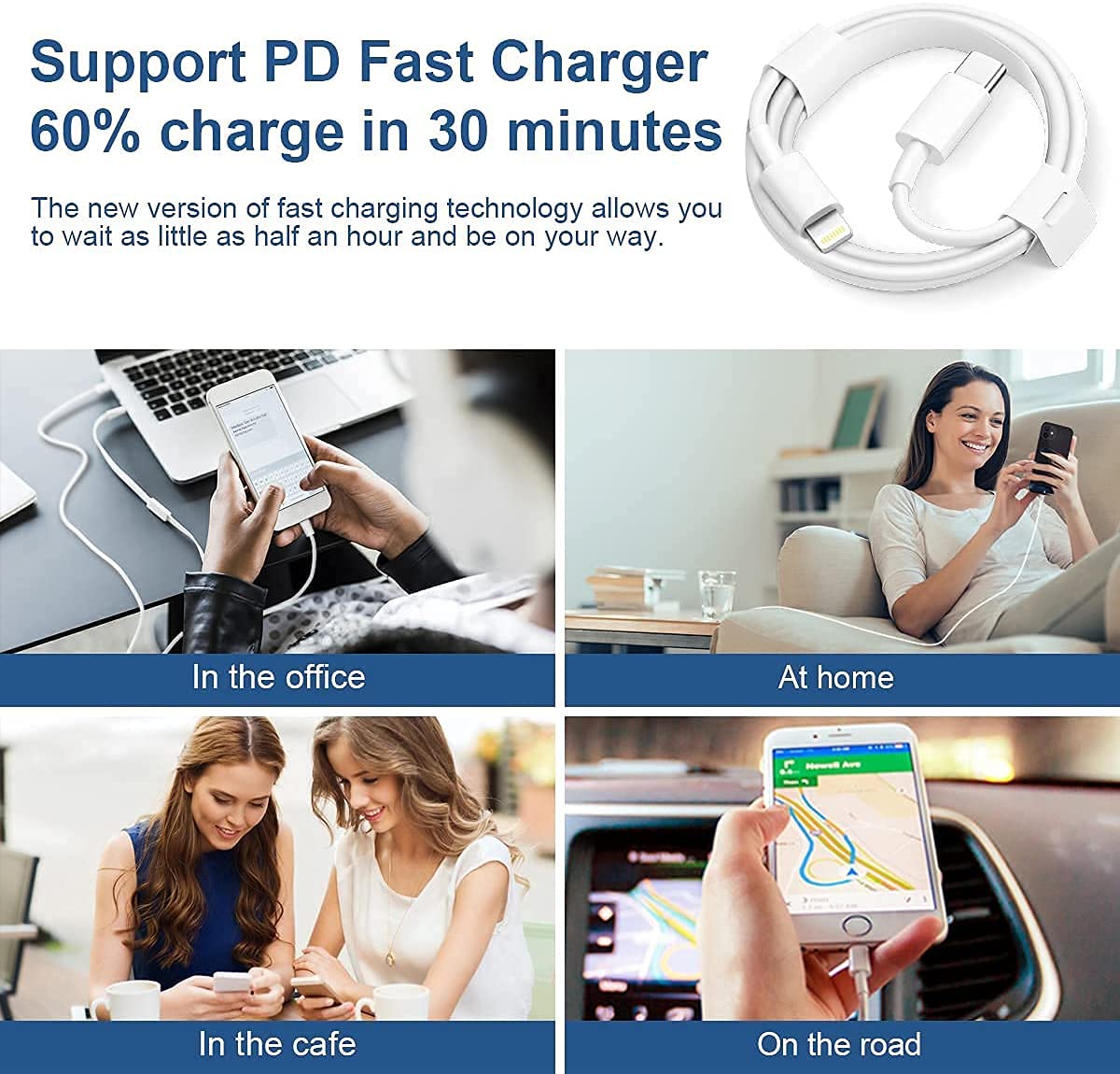 iPhone Charger Fast Charging【Apple MFi Certified】 2 Pack USB C Charger Block with 6FT USB C to Lightning Cables Compatible with iPhone 14/13/12/11 Pro Max/Xs Max/XR/AirPods Pro