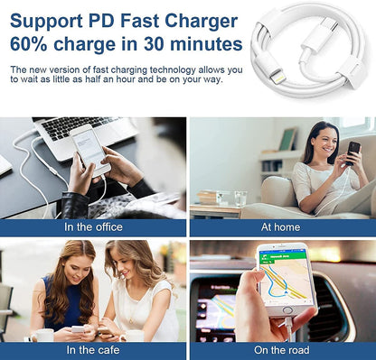 iPhone Charger Fast Charging【Apple MFi Certified】 2 Pack USB C Charger Block with 6FT USB C to Lightning Cables Compatible with iPhone 14/13/12/11 Pro Max/Xs Max/XR/AirPods Pro
