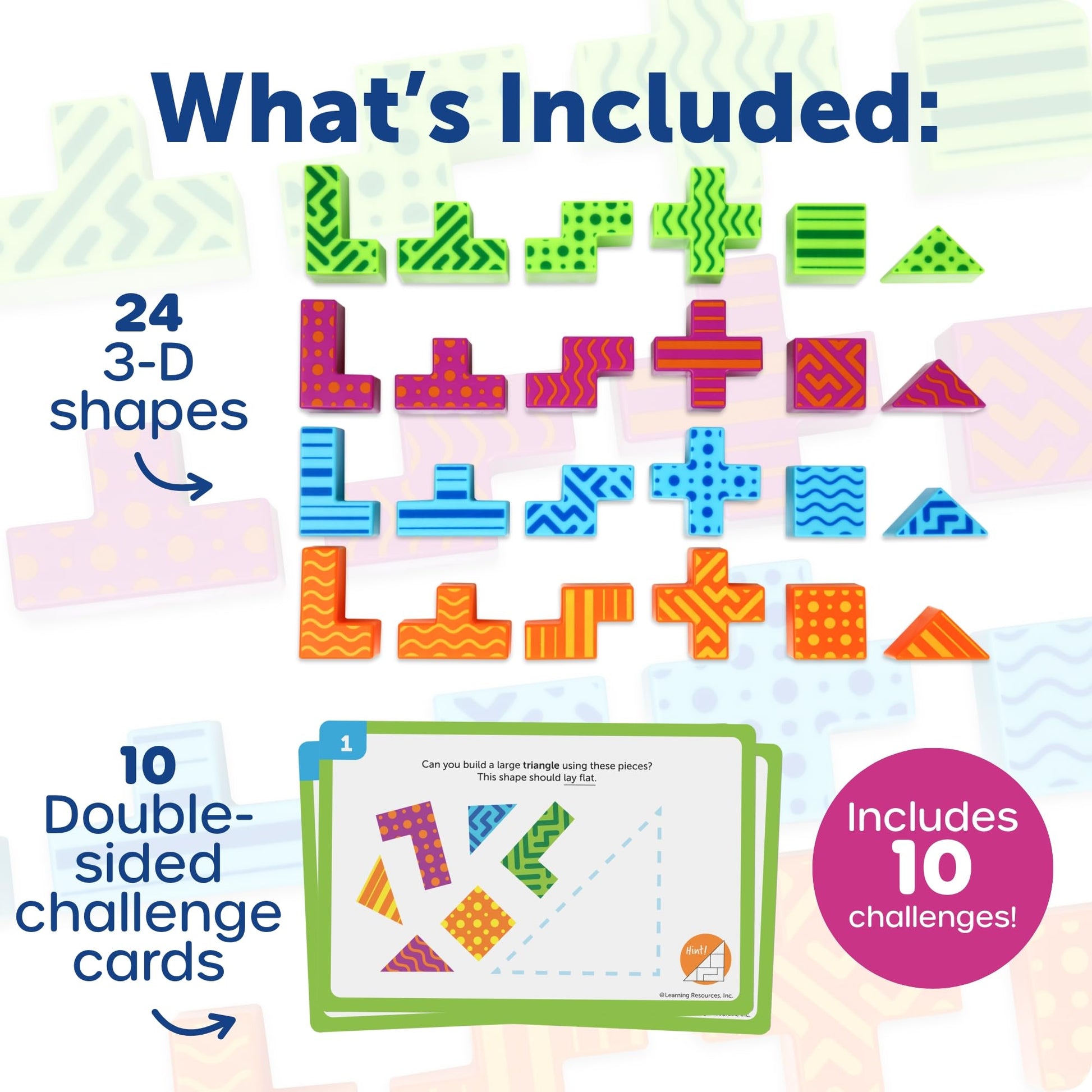 Learning Resources STEM Explorers Brainometry - 3D Puzzle, Brain Games, Brainteaser, Building Logic Toys, Gifts for Boys and Girls, Fine Motor Skills, Pattern Blocks, Math Manipulatives Learning Resources