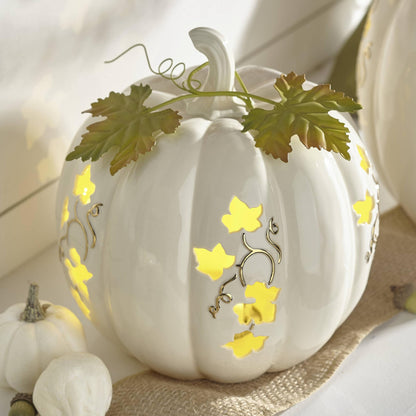 Centre de table citrouille lumineuse Lenox 883397, taille moyenne, Halloween