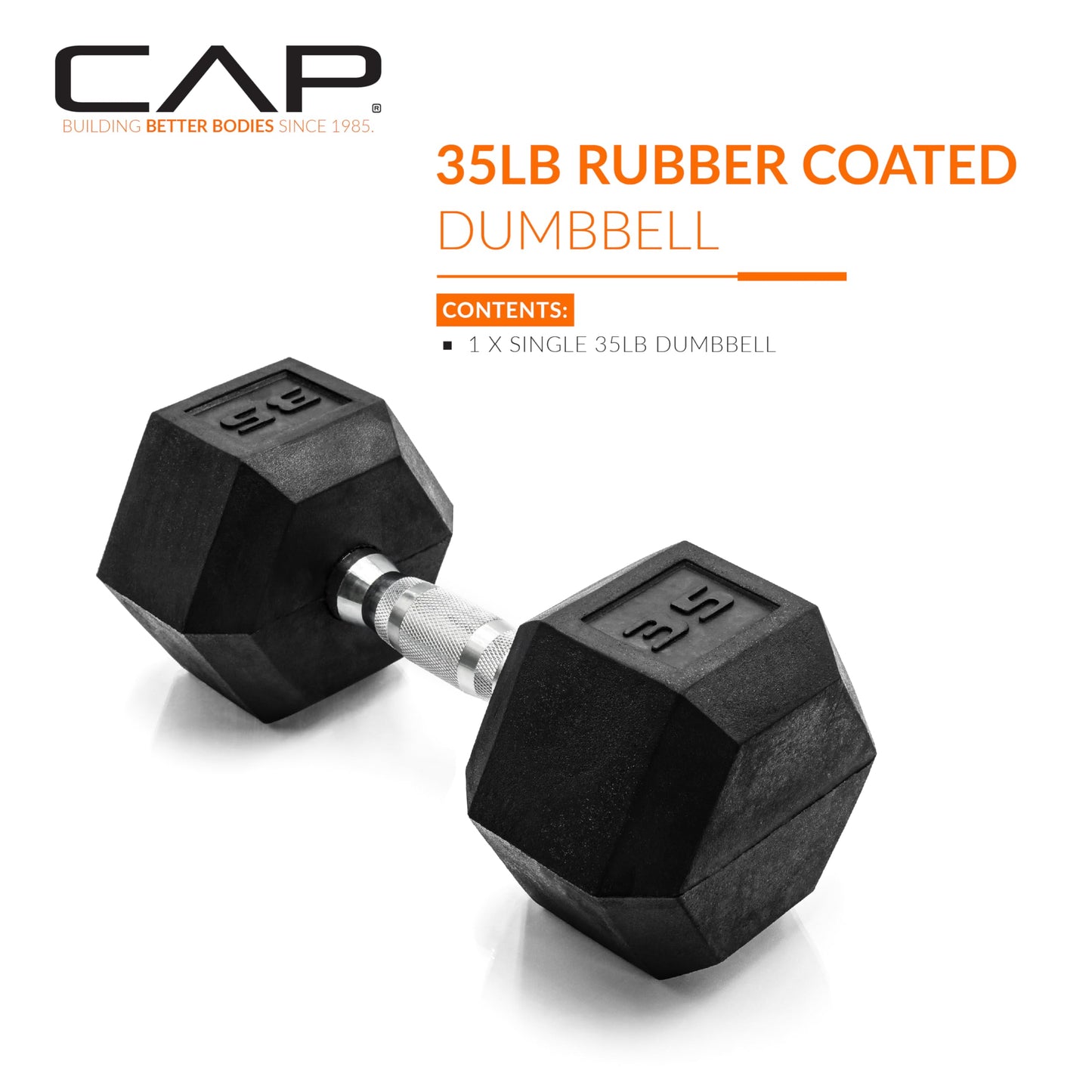 CAP Barbell 35 lb Rubber Coated Hex Dumbbell Weight 🍁 All In One Marketplace Canada