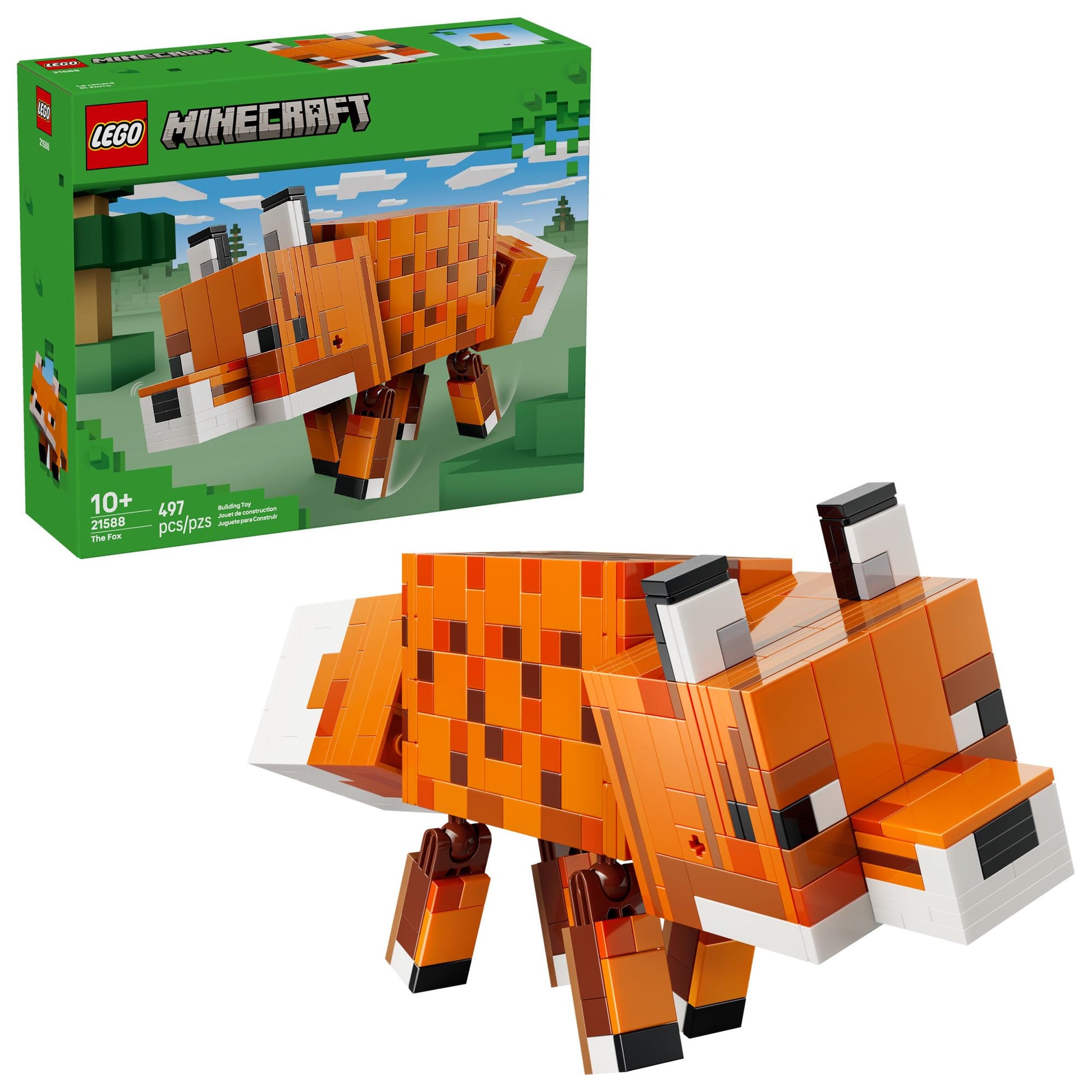 LEGO Minecraft The Fox Building & Pretend Play Toy for Boys & Girls - Poseable Video Game Character for Kids, Ages 10+ - Room Decor for Gaming Fans - Gift Idea for Birthdays - 21588 LEGO