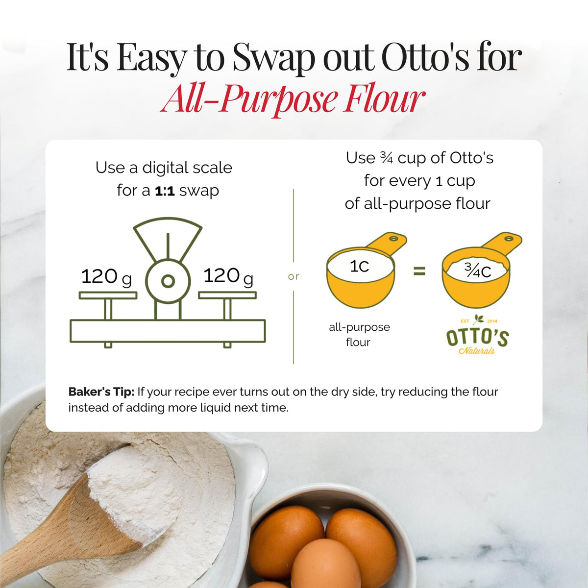 Otto's Naturals Cassava Flour Made from Yuca Root 100% Natural, 907g