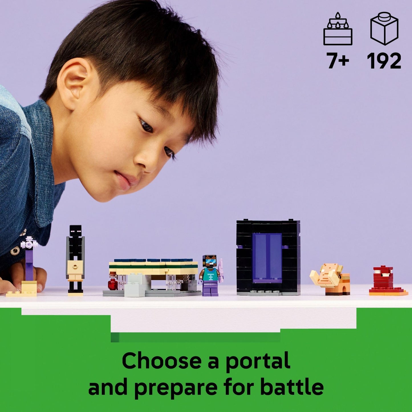 LEGO Minecraft Nether & End Portal Journey Building Toy for Boys & Girls - Video Game Playset & Toy Figures for Kids, Ages 7+ - W/Cool Hero Minifigure - Gift Idea for Birthdays - 21584 - Available at All In One Marketplace Canada